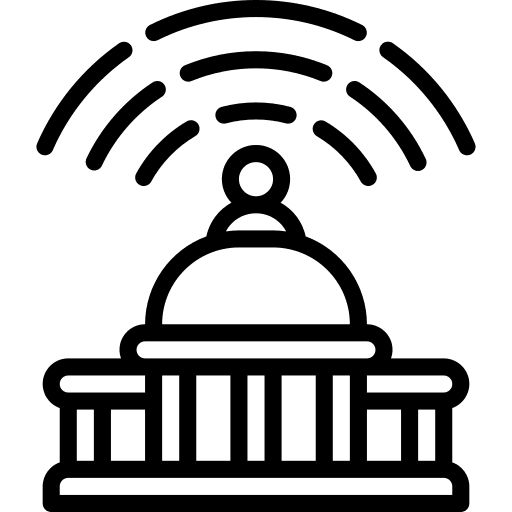 Building building wifi communications icon