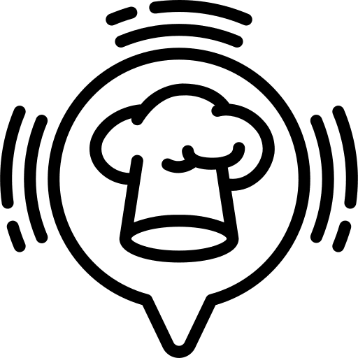 Chef communications headphones speech bubble icon