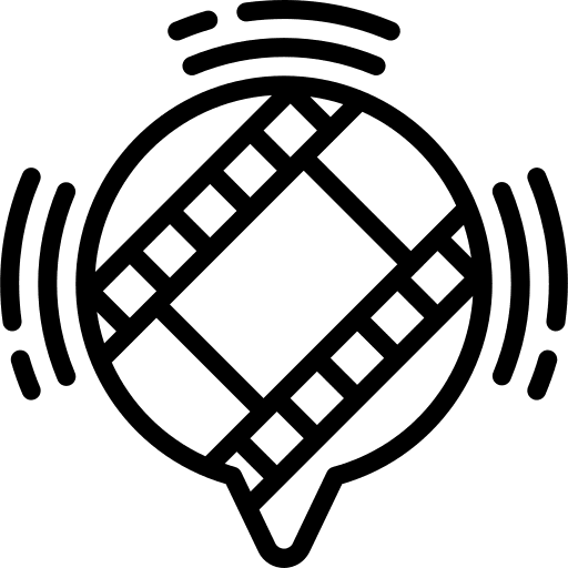 Film speech bubble communications music and multimedia icon