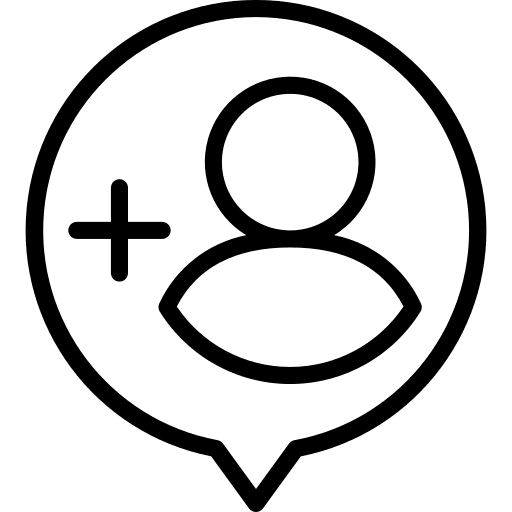 Follower music and multimedia speech bubble follower icon