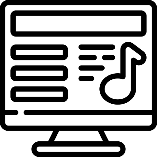 Computer headphones online communications icon