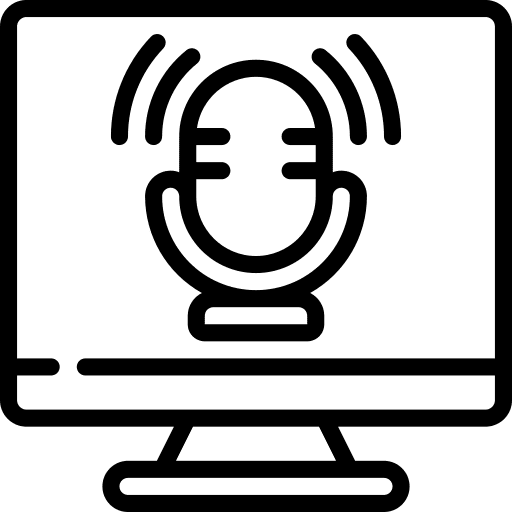 Computer music and multimedia speech bubble headphones icon