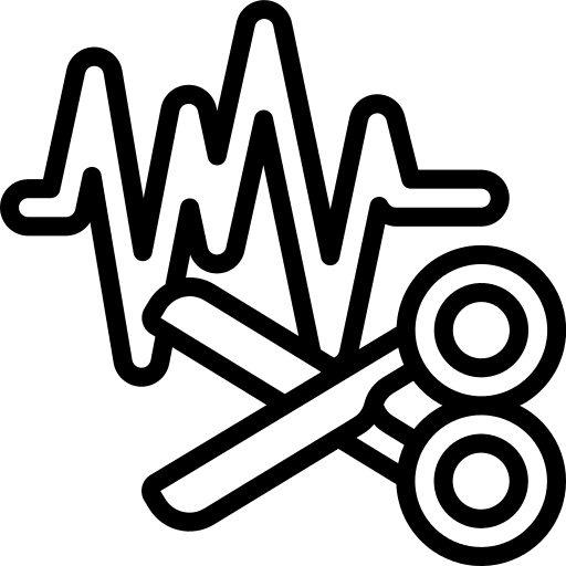 Cut music and multimedia favorite communications icon