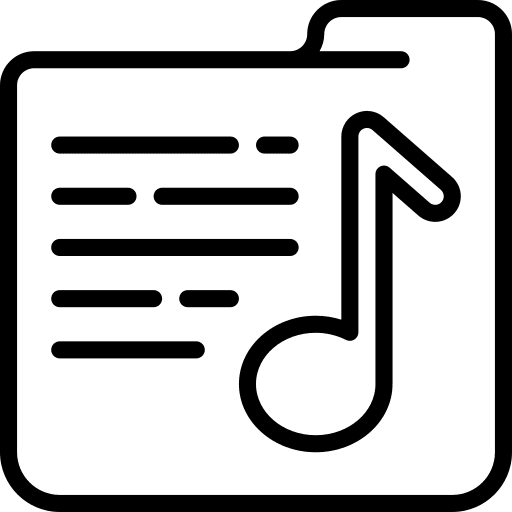 Folder speech bubble music and multimedia online icon