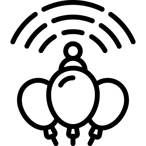 Balloons wifi radio headphones icon