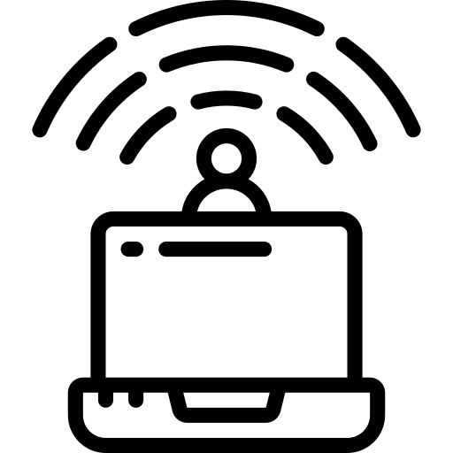 Laptop communications laptop radio icon