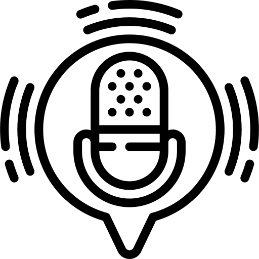 Microphone radio podcast speech bubble icon