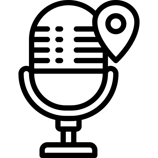 Pin podcast speech bubble radio icon