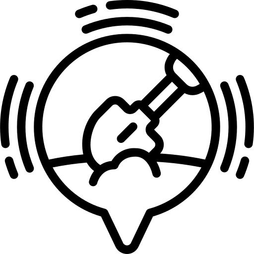 Shovel shovel music and multimedia speech bubble icon