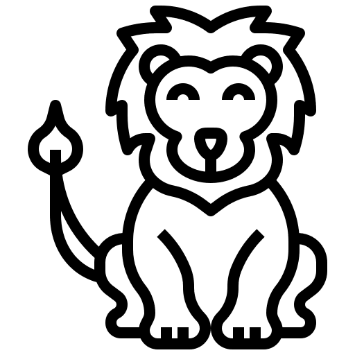 Lion wild animal kingdom wild life icon