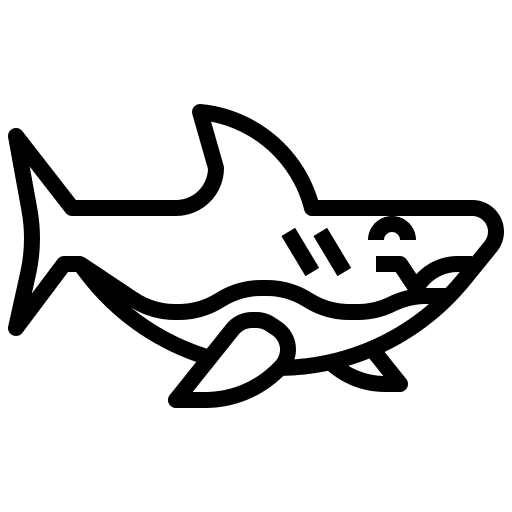 Shark sea life aquatic aquarium icon