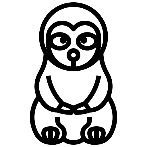 Sloth wild life zoology animals icon