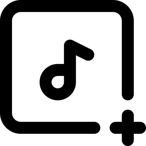 Add audio music and multimedia plus icon
