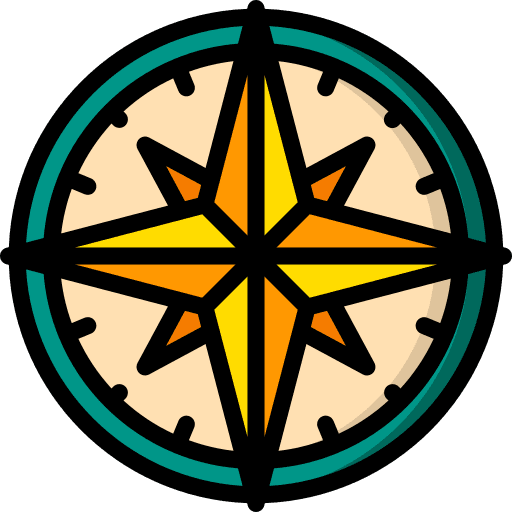 Compass art and design navigation direction icon