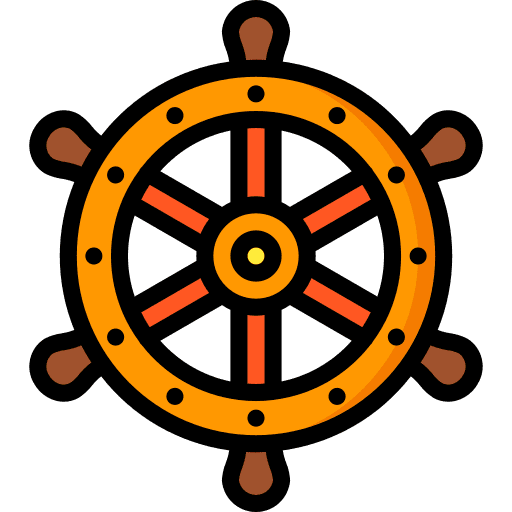 Steering wheel pirate rudder transportation icon