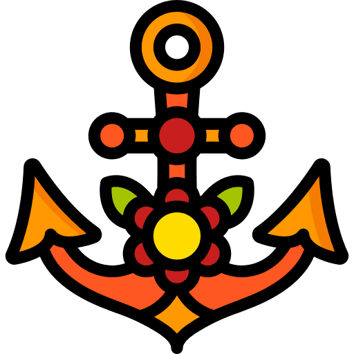 Anchor tattoo tools and utensils hipster icon