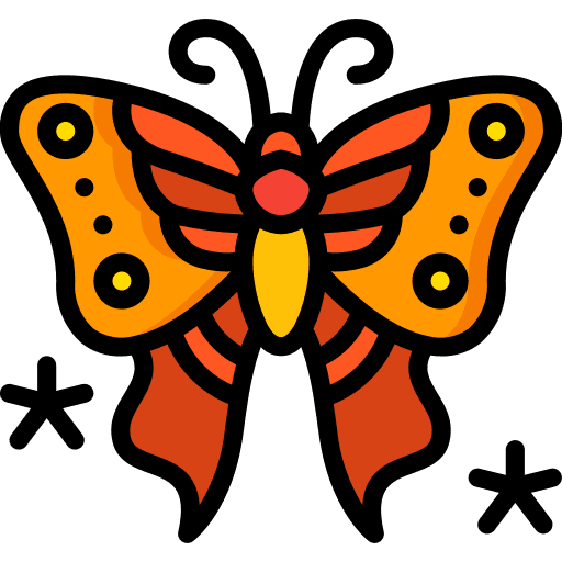 Butterfly art and design animals silk icon