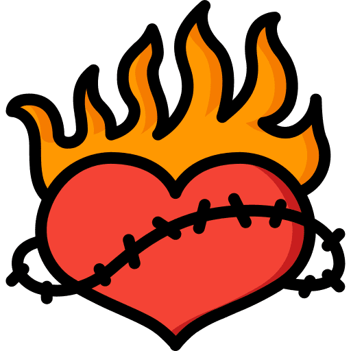 Heart barbed wire heart tattoo icon
