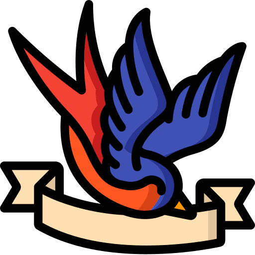 Swallow vintage old school art and design icon