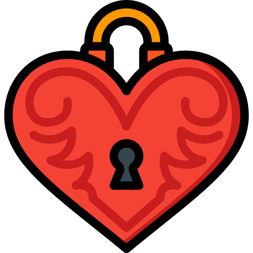 Heart heart love and romance locked icon