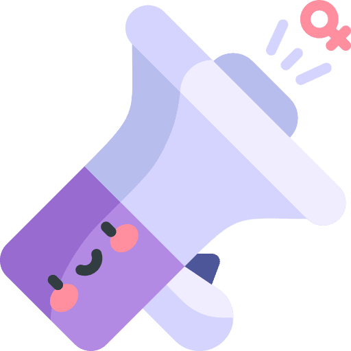 Megaphone femenine shout electronics icon