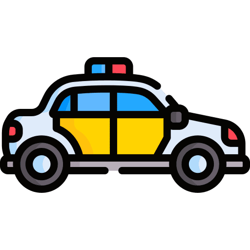 Police car transportation emergency patrol icon