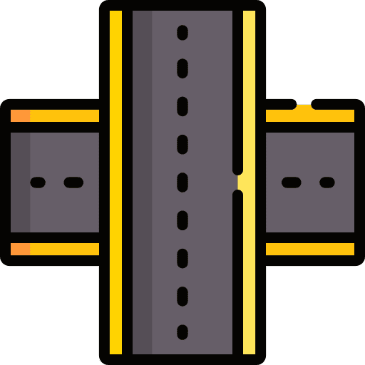 Road broken line transportation ways icon