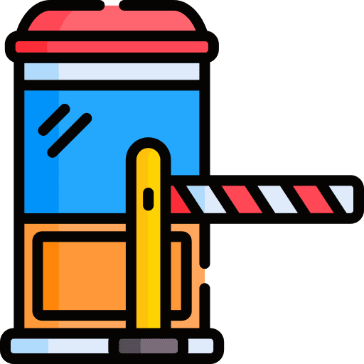 Toll barrier stop security icon