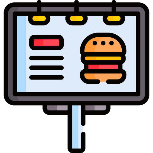 Billboard commercial publicity signaling icon