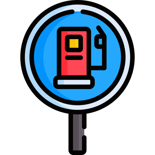 Gas station transportation signaling sign icon