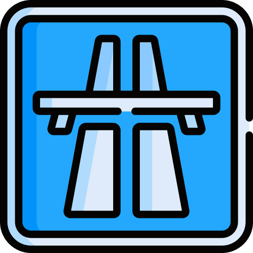 Motorway danger traffic sign warning icon