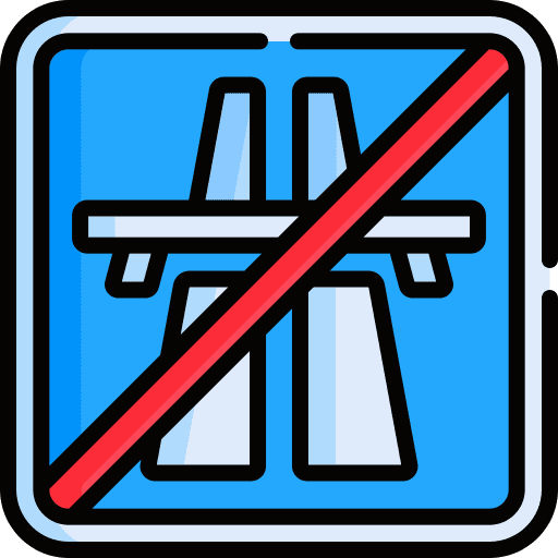 Motorway traffic sign warning signaling icon