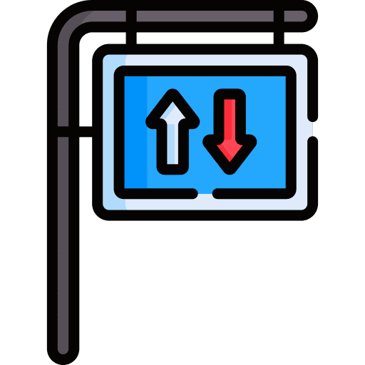 Road sign road signaling direction icon