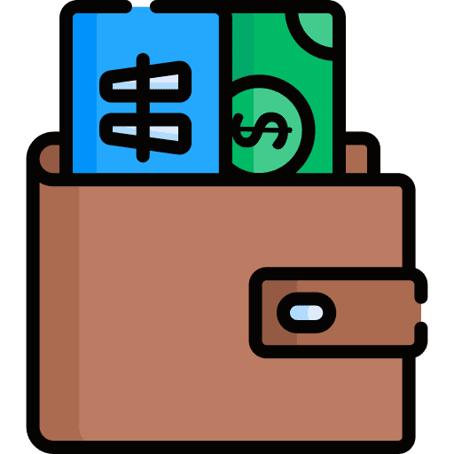 Wallet billfold business and finance notes icon