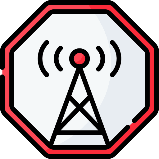Cell tower warning sign cell tower radiation icon