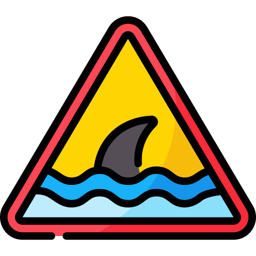Shark alert danger shark icon