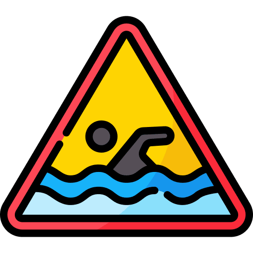 Swimming danger signaling swimming icon