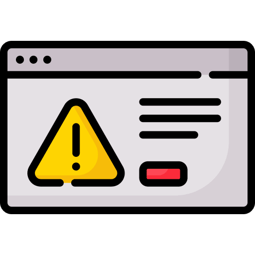 Web danger web warning sign icon