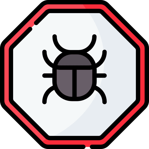 Bug warning sign danger alert icon