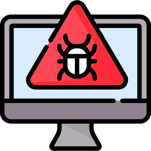 Bug warning sign signaling danger icon