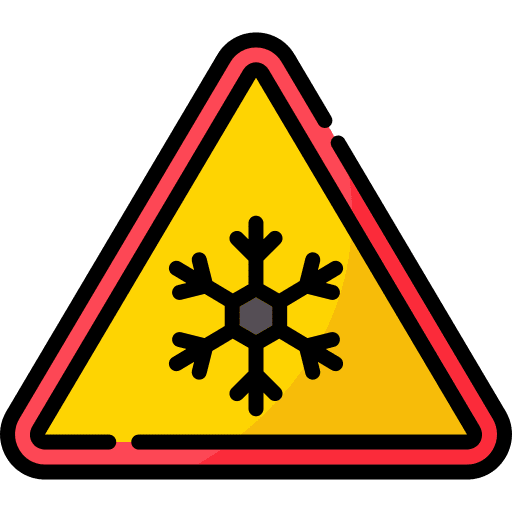 Cold alert cold warning sign icon