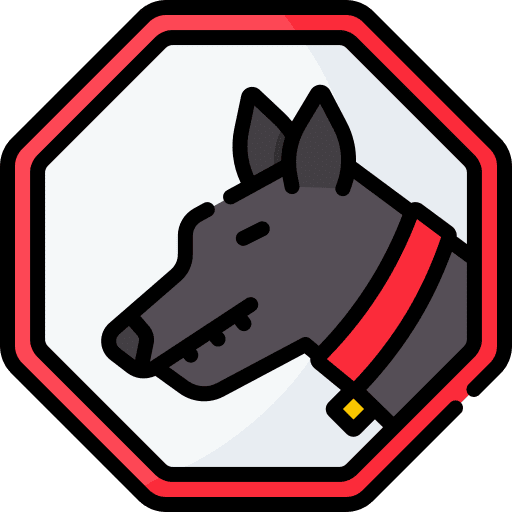 Dog alert signaling dog icon