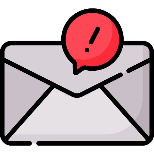 Email warning sign danger email icon