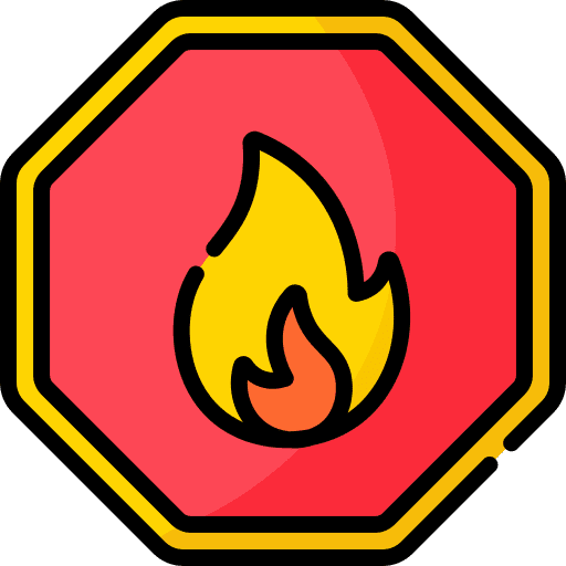 Fire signaling danger warning sign icon