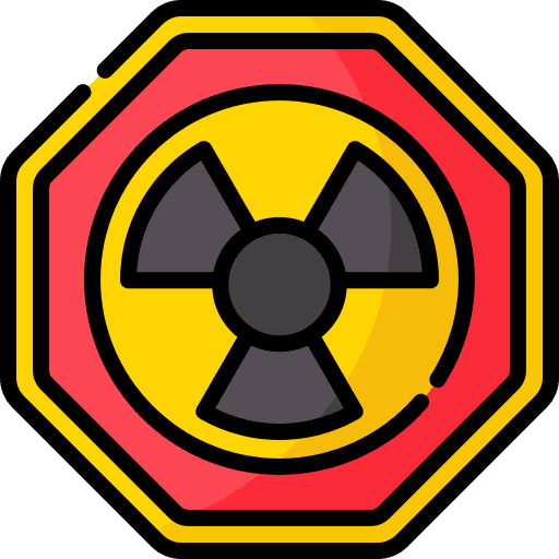 Radiation danger signaling radiation icon