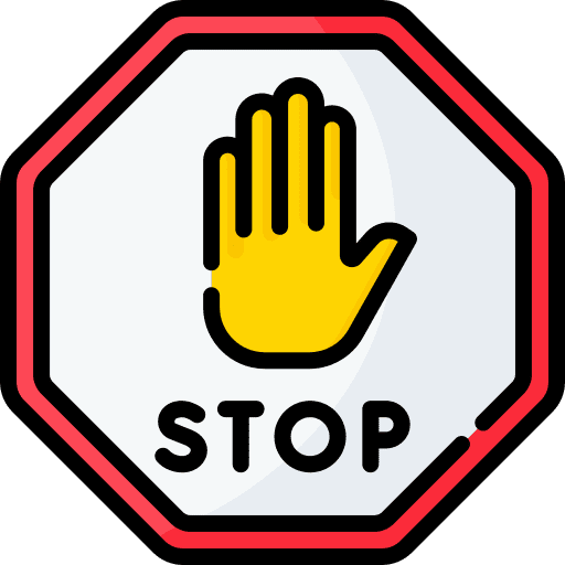 Stop signaling triangle signs icon