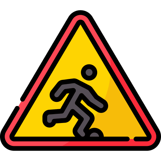 Stumble stumble warning sign alert icon