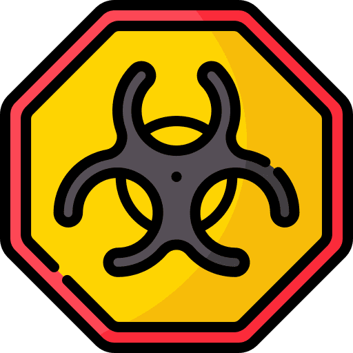 Biohazard warning sign signaling biohazard icon