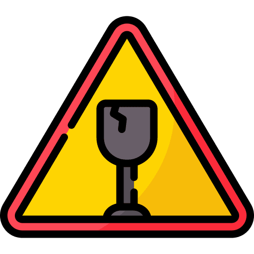 Fragile warning sign alert danger icon