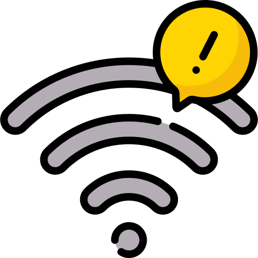 Wifi signaling warning sign alert icon